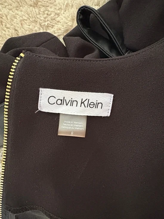 Calvin Klein Black Dress Leather Belt Size 8 - Picture 2 of 4